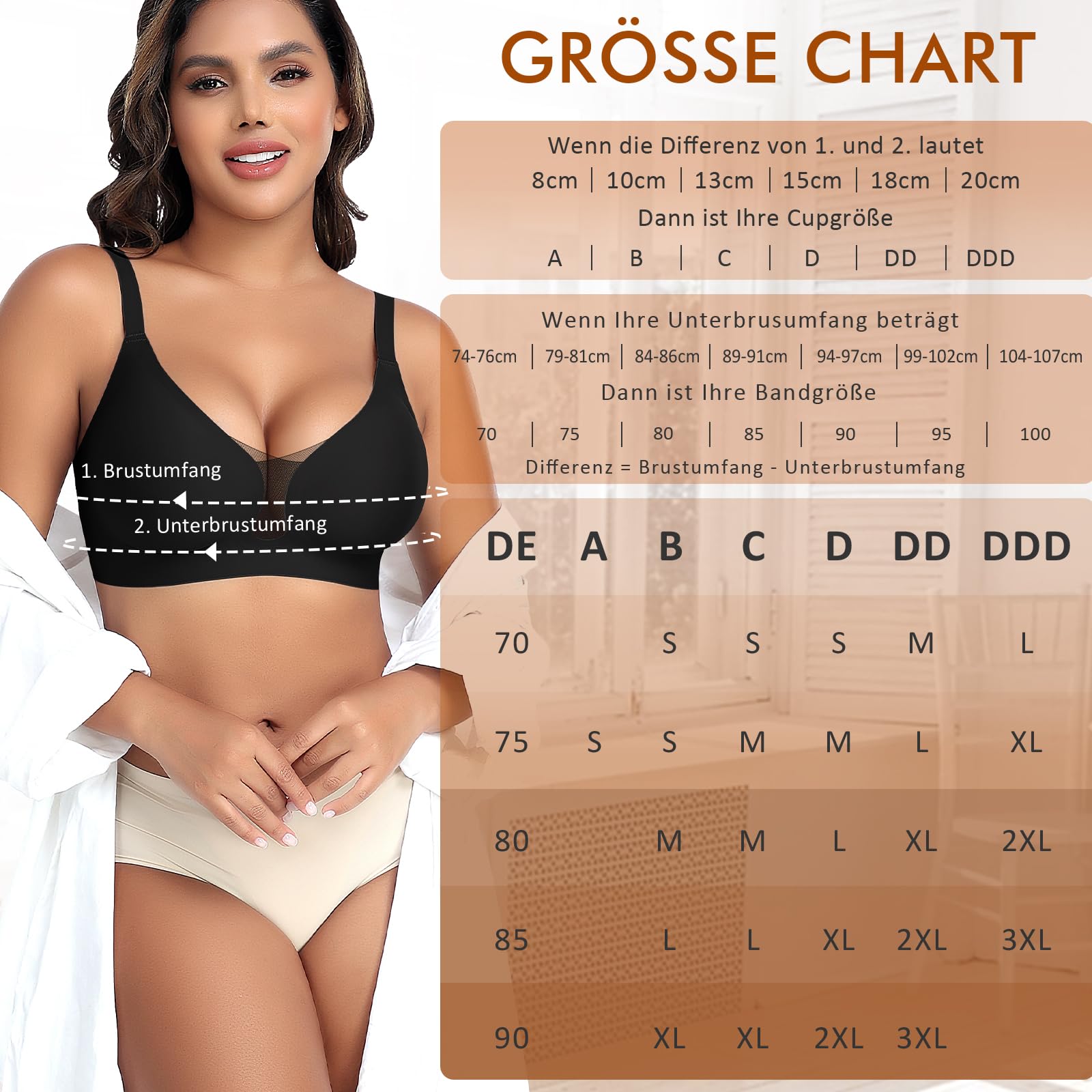 BH Damen Ohne Bügel Nahtloser Glatter Weicher BH Modische Spitze Mesh Tiefes V-Ausschnitt Bequemer BHS Gepolsterter BHS Bustier Bügellos Soft Bra Seamless Bralette T-Shirt