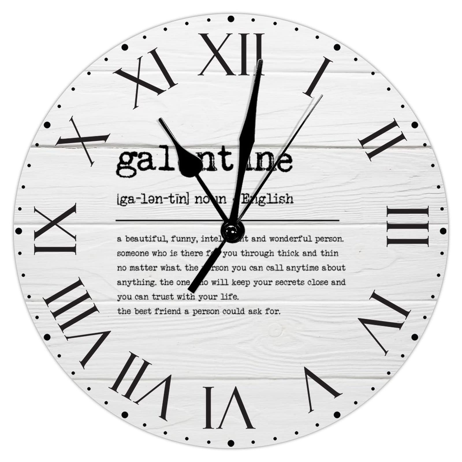 Horloge murale chiffres romains sans cadre silencieuse en PVC pour décoration salon maison
