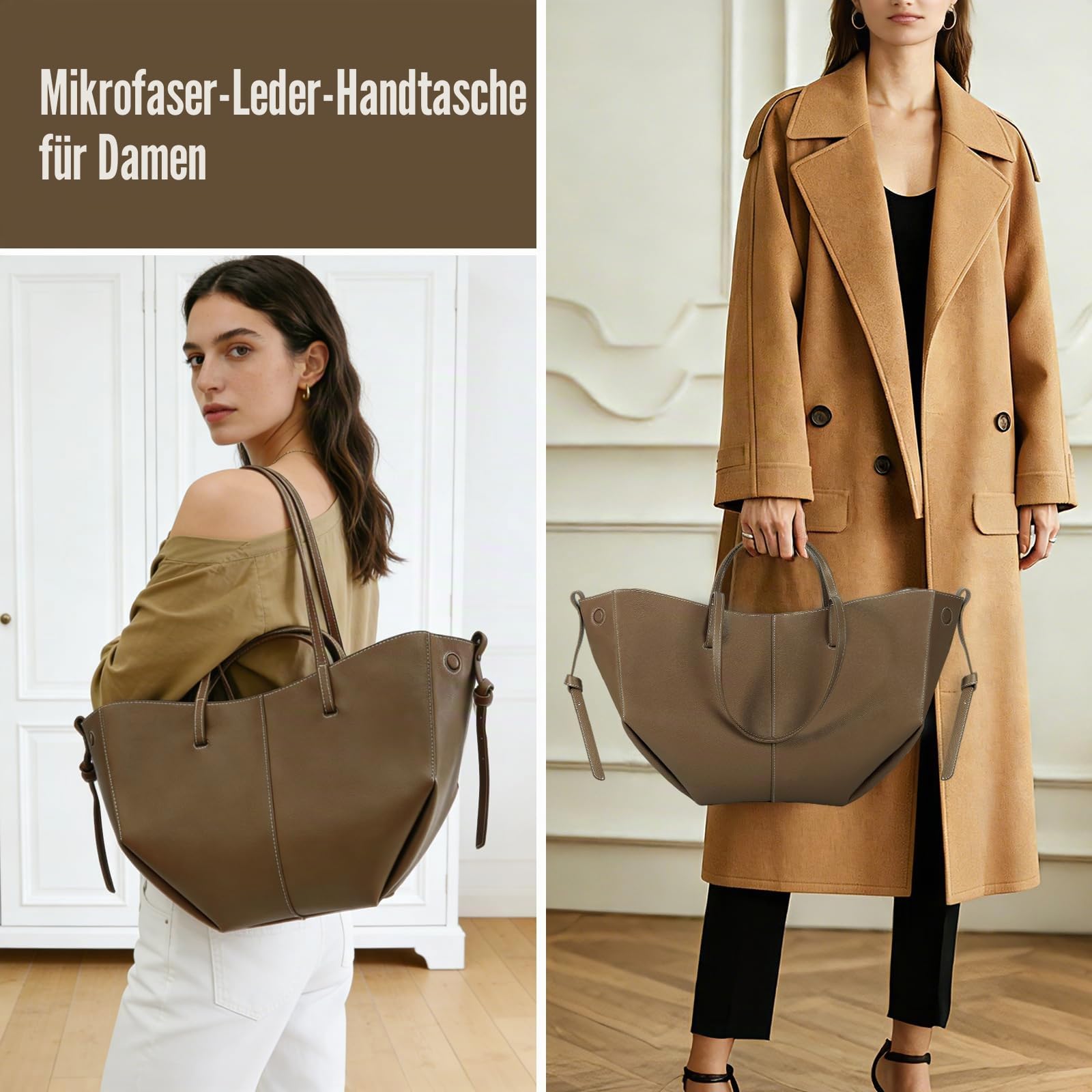 Flügeltasche, Rindsleder, Tragetasche, Damen, Eimer-Handtasche, Premium-Leder, Cyme-Tasche, Schultertasche, leicht, vielseitig für Arbeit, Reisen