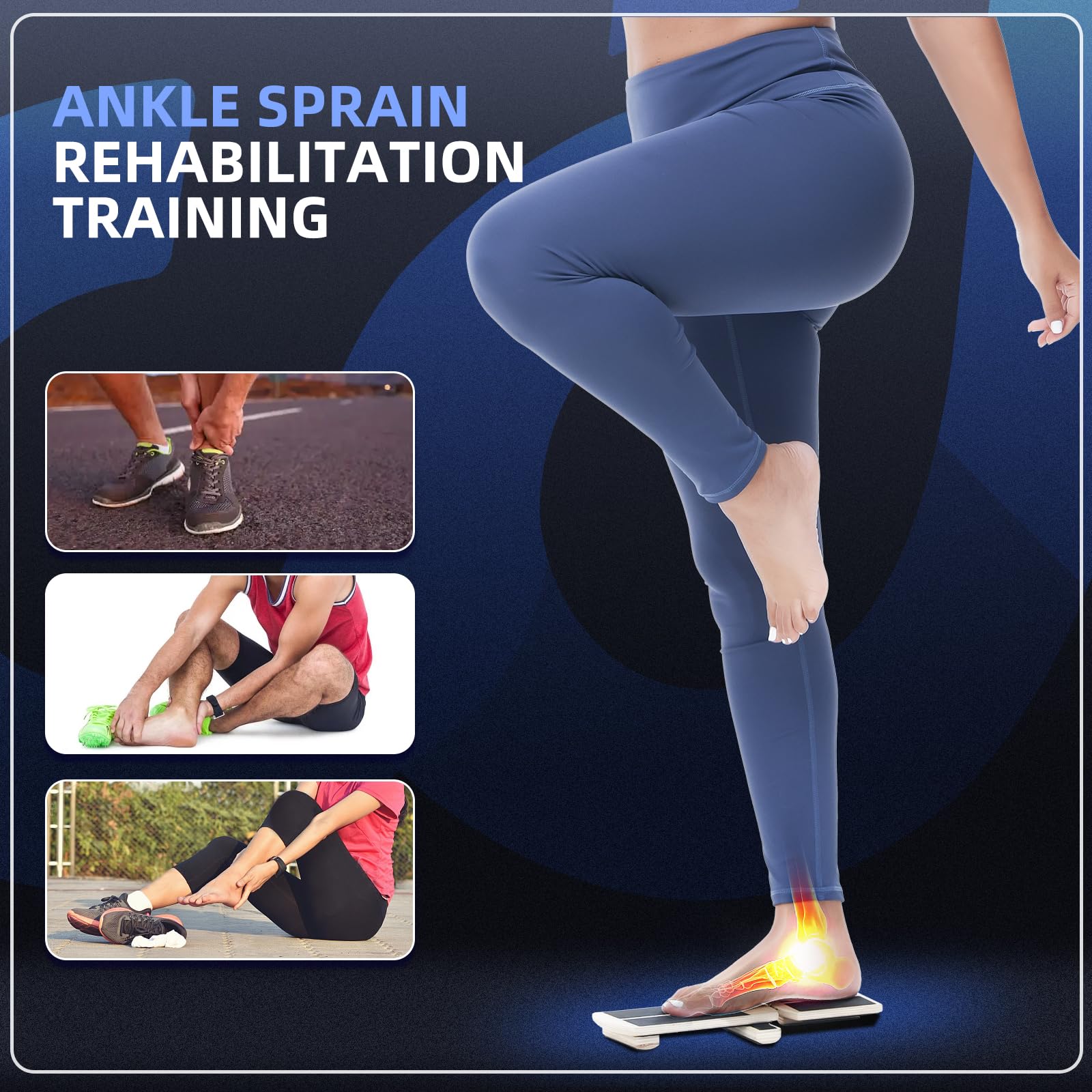 WANYIDA Ankle Foot Strengthener Exerciser for Sprained. Single Leg Balance Board, Posture Corrector, Foot Stretcher for Plantar Fasciitis Relief.