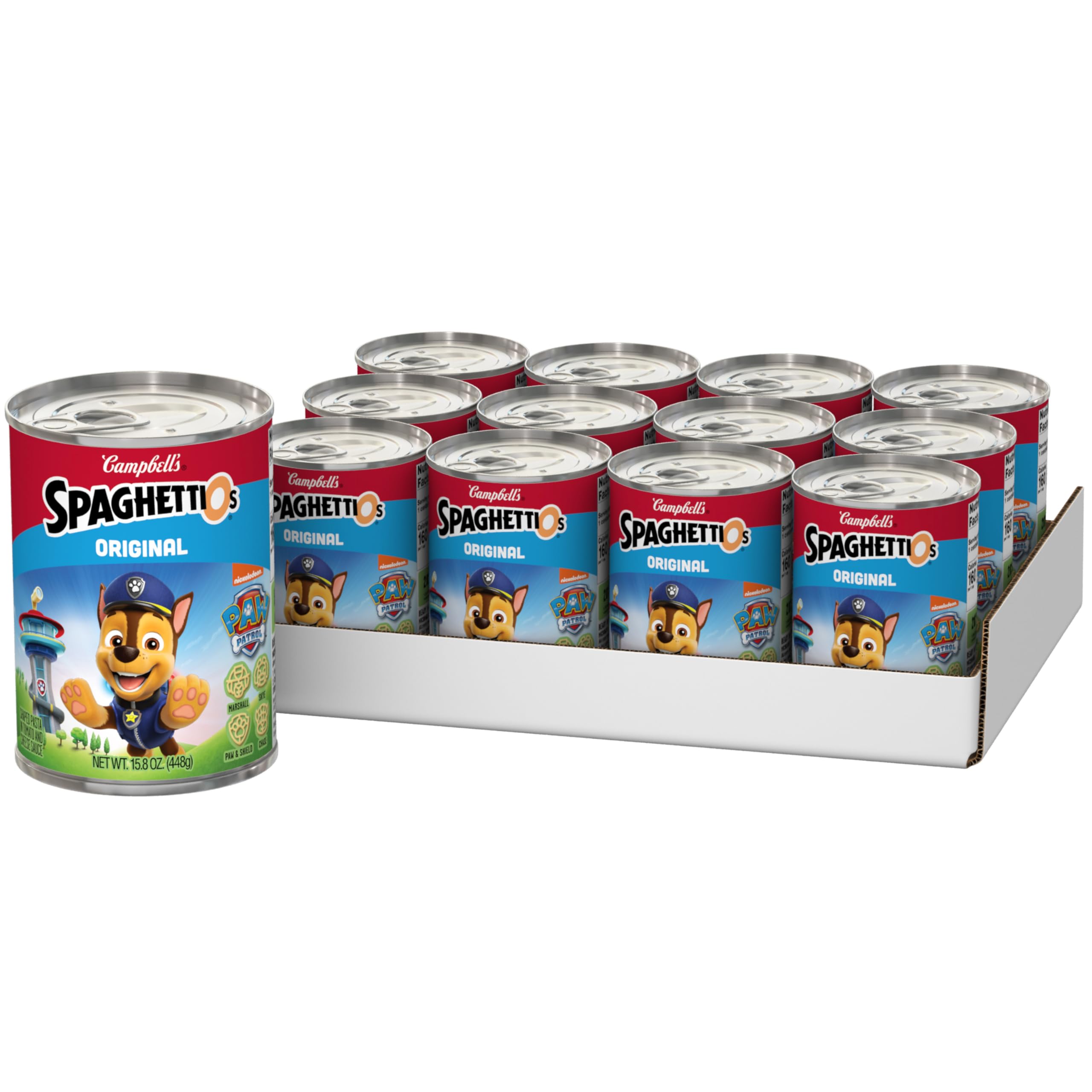 SpaghettiOs Original Canned Pasta With Paw Patrol Shapes, 15.8 oz Can (12 Pack)