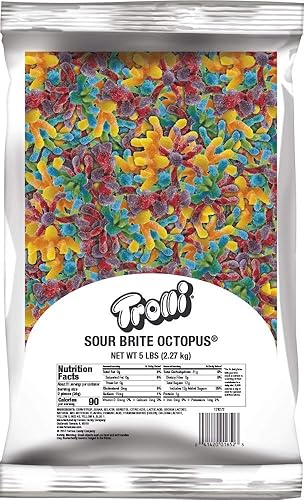 Trolli Sour Brite - Pulpo agrio bolsa resellable a granel 5 libras paquete de 1