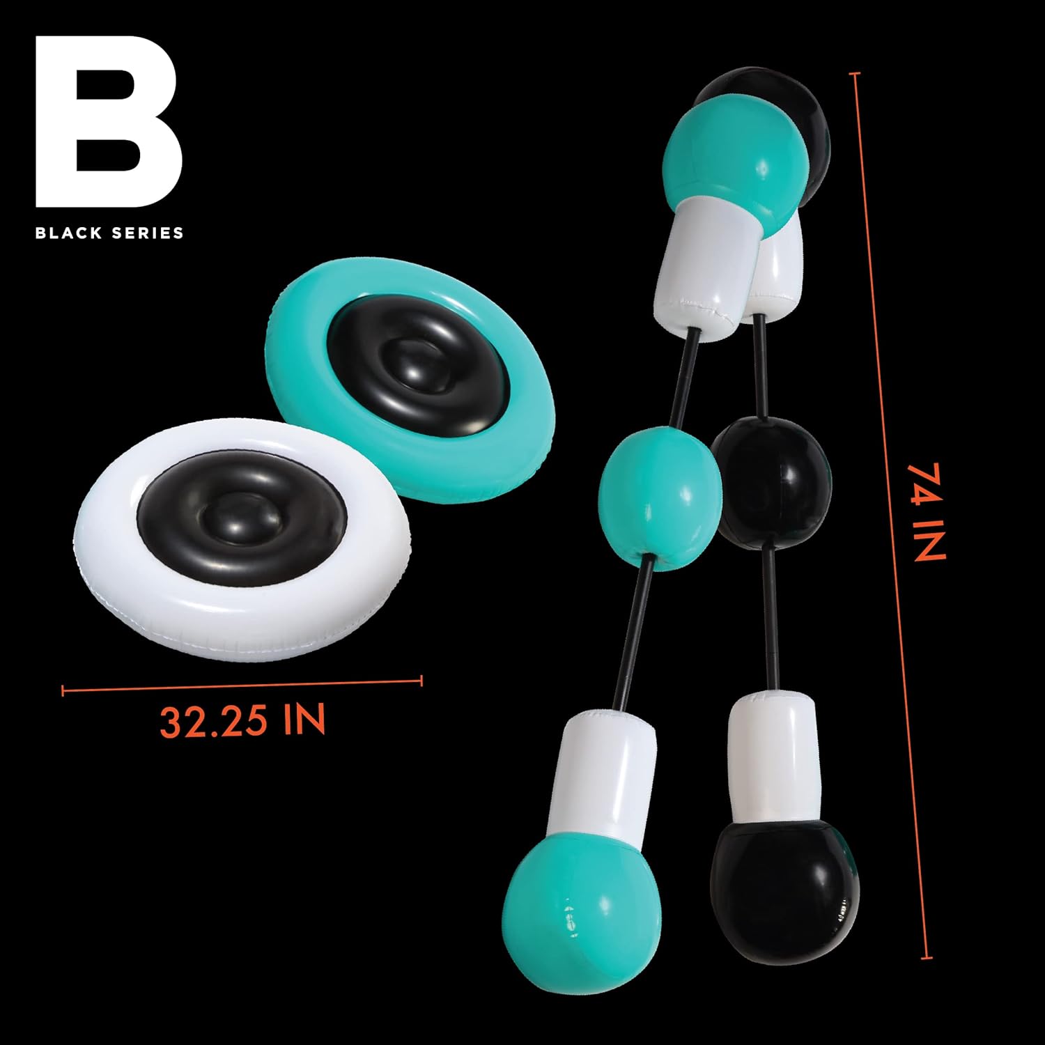 Black Series Inflatable Push Bumpers Sparring for 2 Players, Train, Play... Top Tred