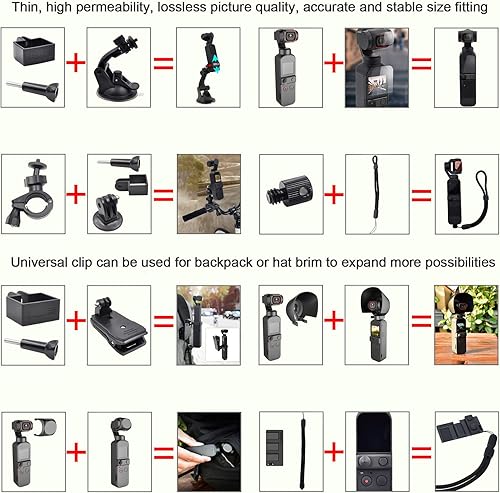 Miniatura 8 de 43 en 1 Cámara de acción Accesorios Kit para DJI Pocket 2 Hero 9 8 7 Acción Cámara Yi Cámara de Acción FIMI Palm 2 OSMO Action Insta360 ONE X ONE X2