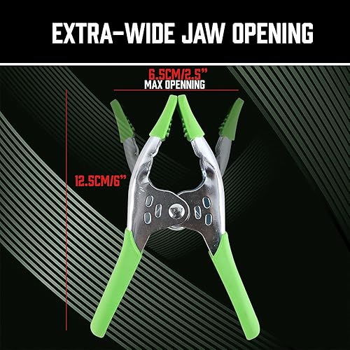 Miniatura 4 de SWANLAKE - 16 abrazaderas de resorte de 6 pulgadas, abrazaderas de resorte de metal de alta resistencia, apertura de mandíbula de 2.5 pulgadas (6