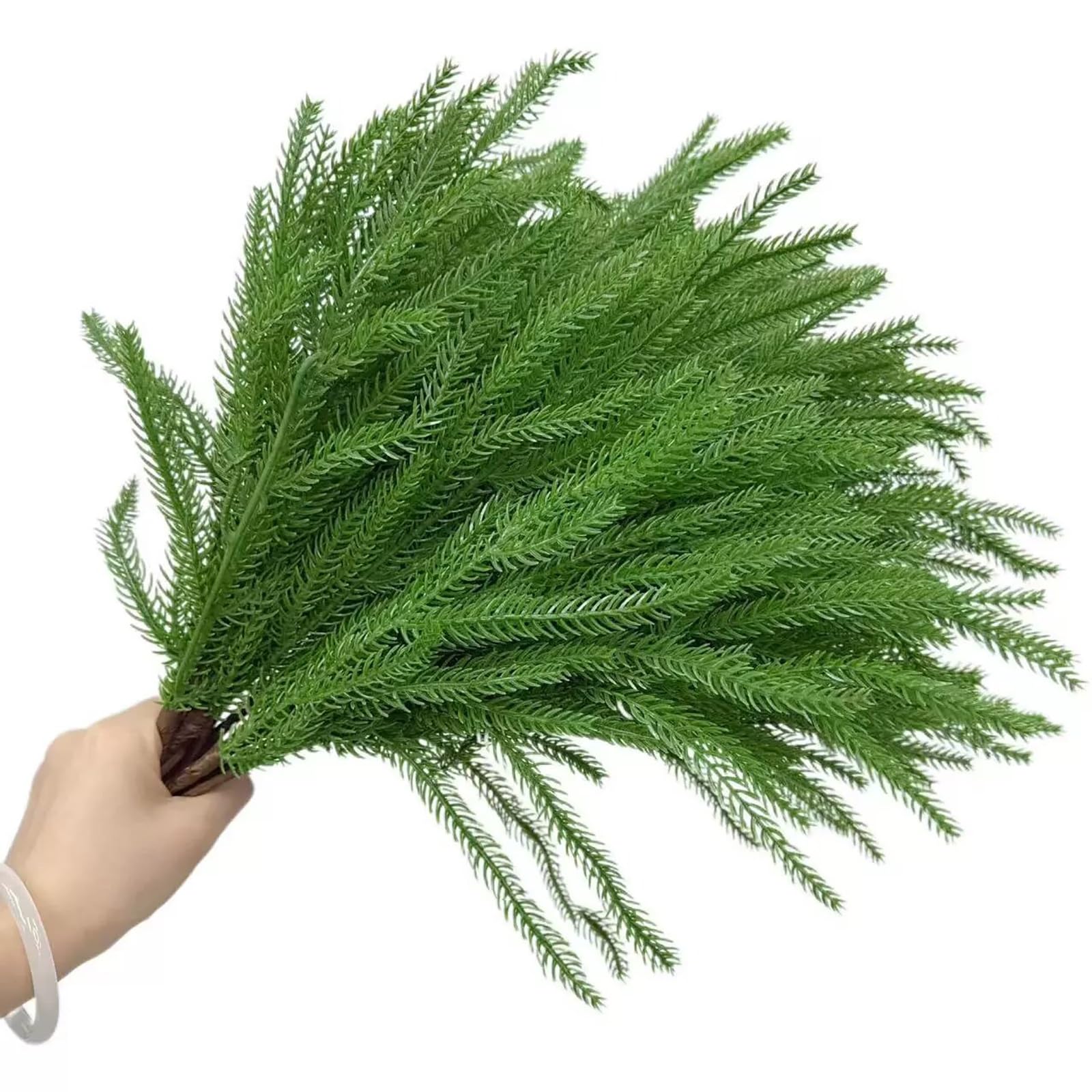 Künstliche Tannenzweige Wie Echt, 12 Künstliche Tannenzweige, 43 cm, Naturgetreu, für Selbstgemachte Blumenarrangements, Weihnachtsdekoration für Zuhause und Drinnen