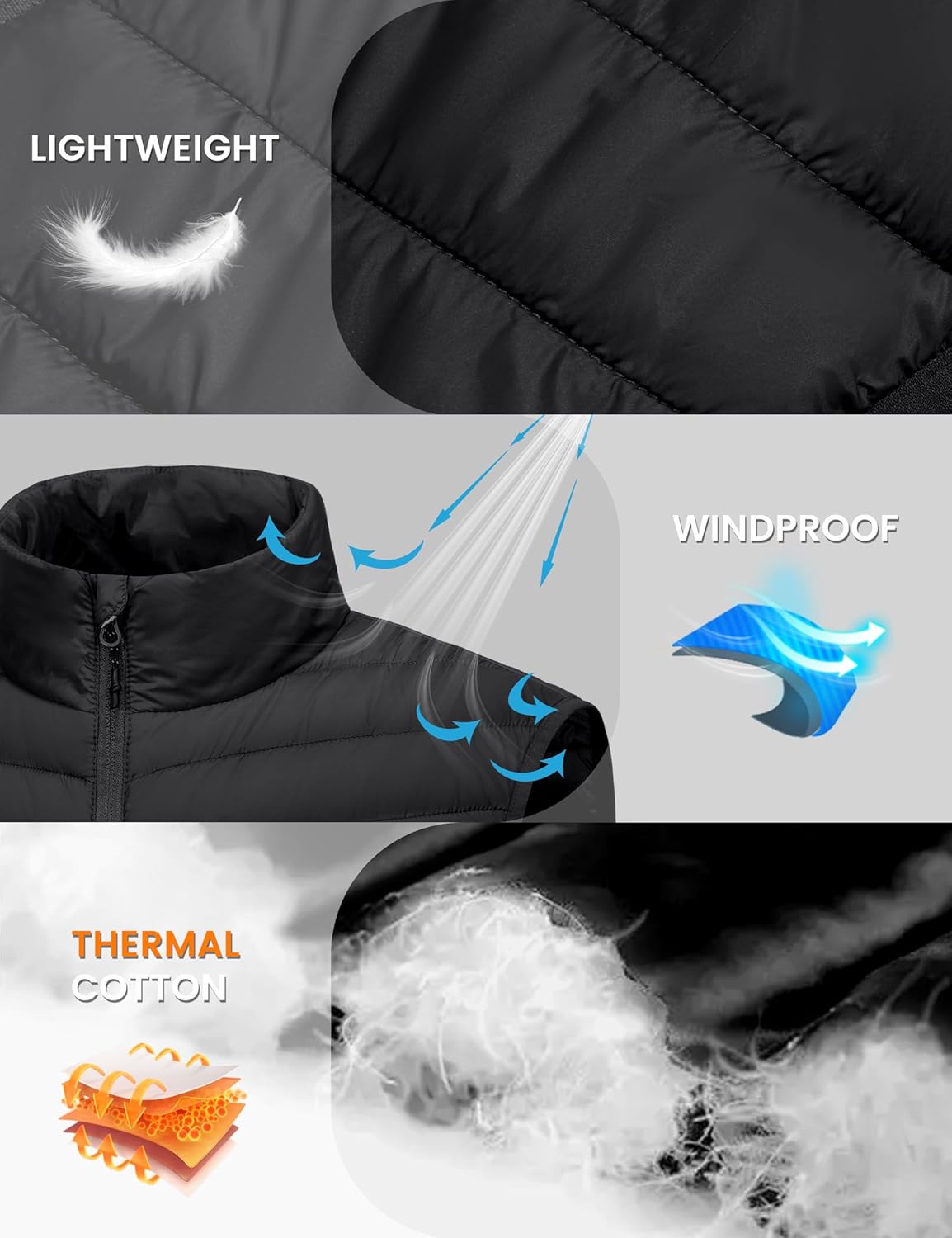 Little Donkey Andy Men's Lightweight Packable Puffer Vest Outerwear Warm Quilted Sleeveless Jacket for Golf Running Casual - Image 5