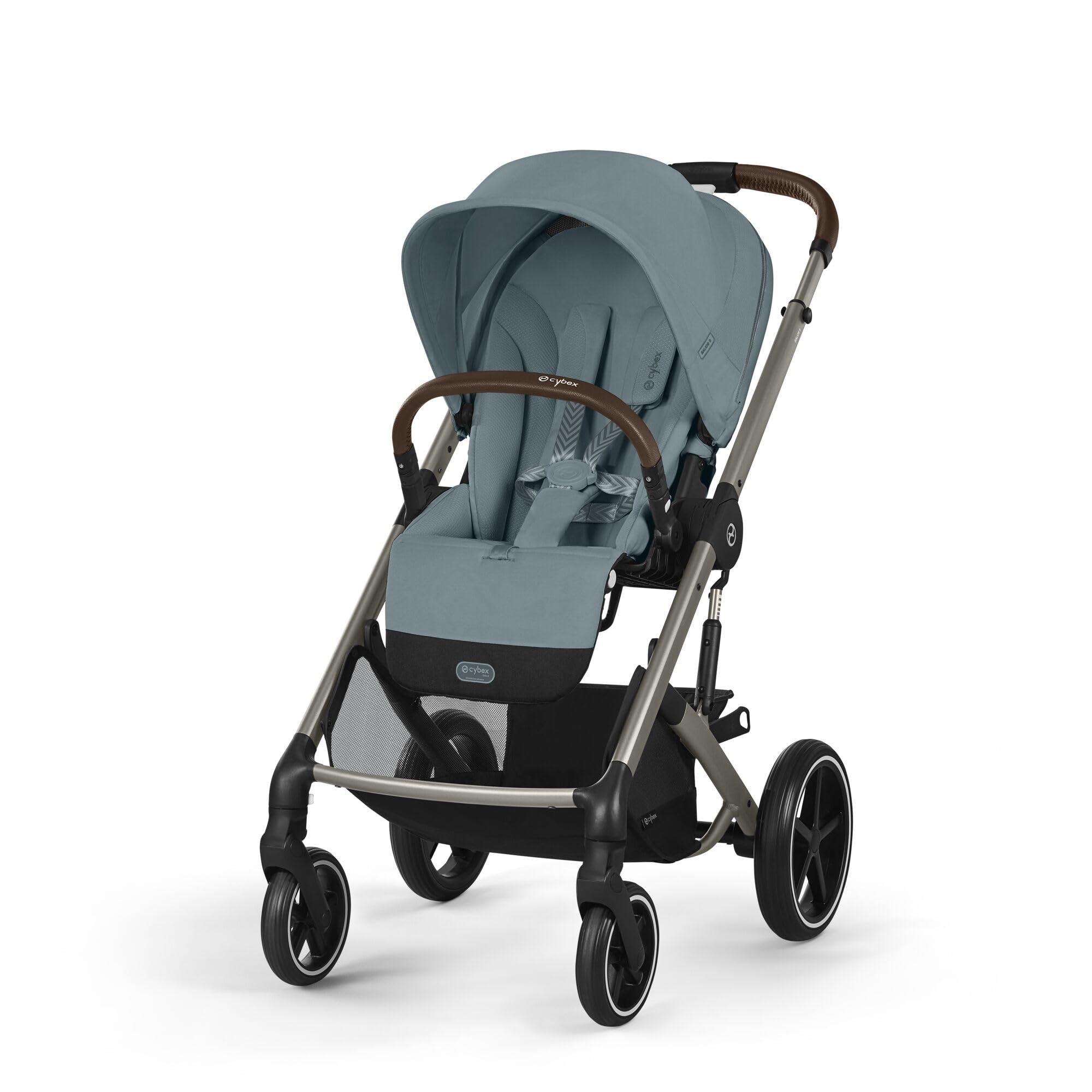 CYBEX Gold Cochecito Balios S Lux, Posición Reclinada Ergonómica, Sistema de Arnés con Una Sola Mano, Desde el Nacimiento Hasta 22 kg (Aprox. 4 Años), Stormy Blue