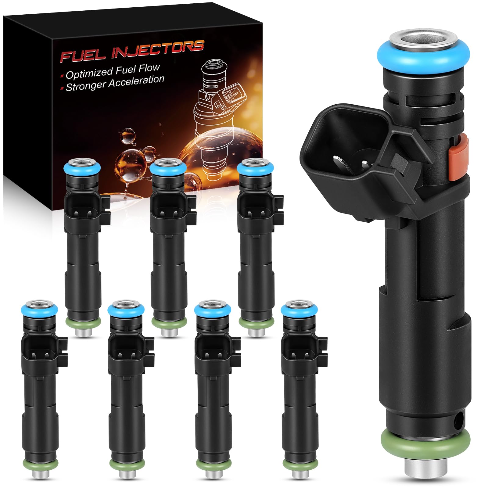 FJ817 5.4L Fuel Injectors Fit For:-Ford F150 F250/F350 Super Duty Expedition Lobo 2005 2006 2007, For:-Lincoln Navigator Mark LT 2005 2006 2007, 5C3Z9F593DA 8S4Z9F593A 5C3Z-DC (Set of 8)