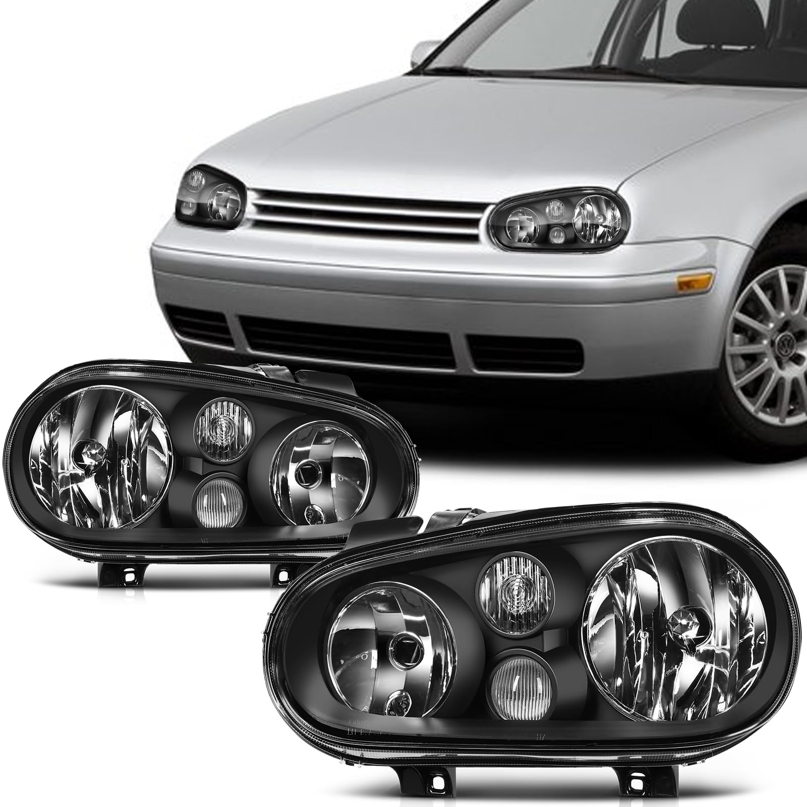 SCITOO Headlight Assembly Fit 2014-2021 For Toyota 4Runner Black Housing Amber Reflector Pair Headlights 81170-35571 — view 45