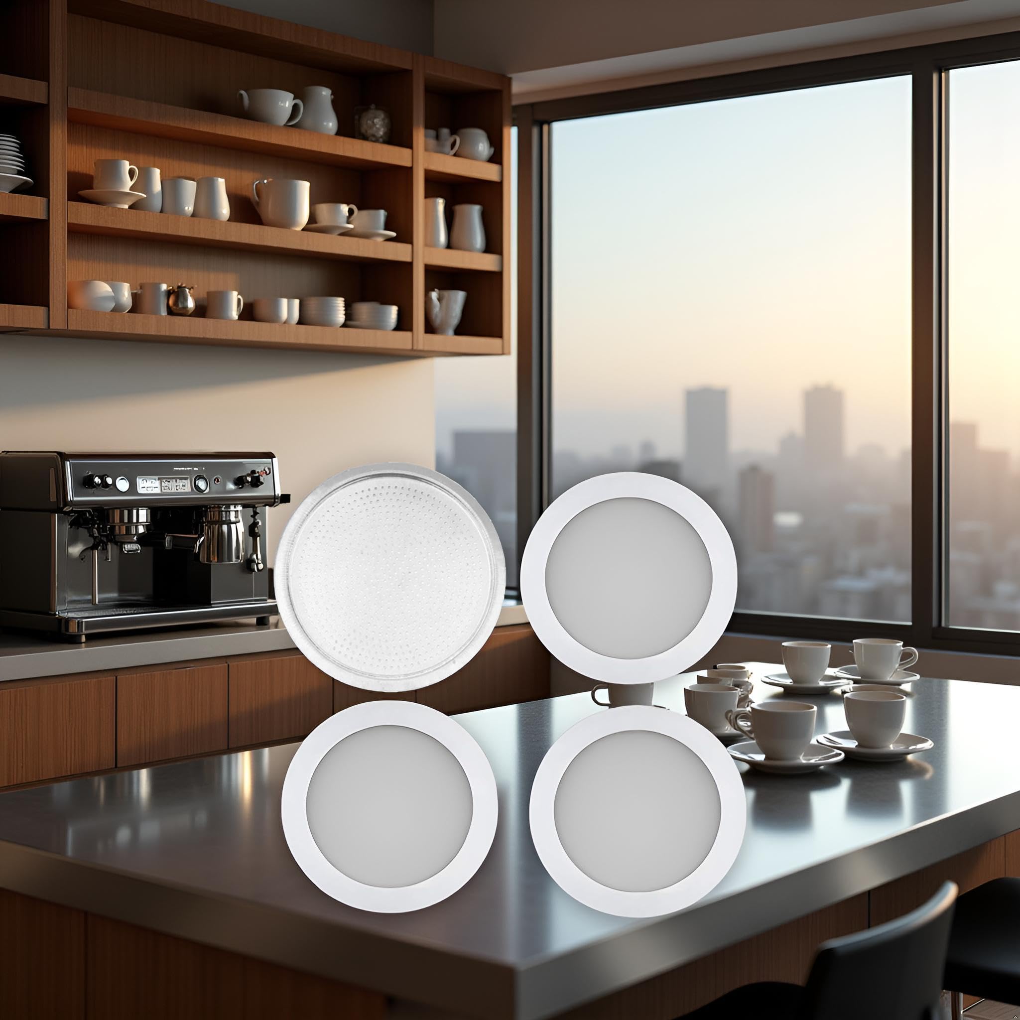 3 juntas de gel de sílice de repuesto de 3 tazas y filtros de aluminio para cafetera Moka, botella de café, 3 tazas, tamaño único, suministros para el hogar de papel y plástico