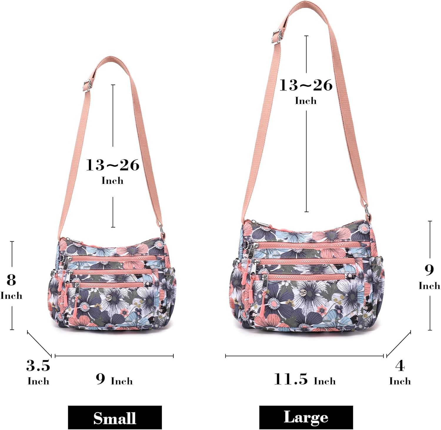 AOCINA Crossbody Bags for Women Multi Pocket Nylon Lightweight Ladies Purses Messenger Shoulder Handbags Satchel Travel Bag - Image 3