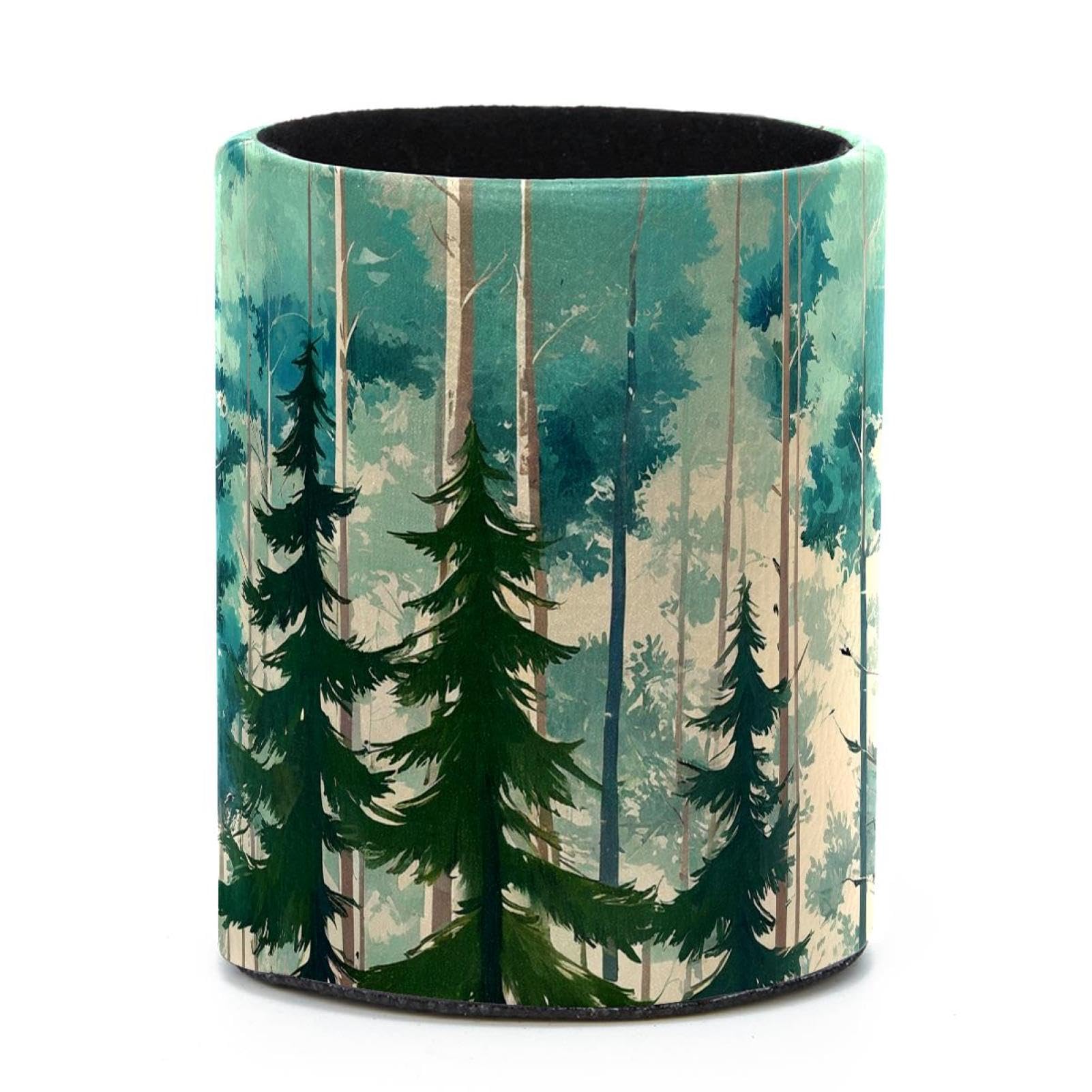 VAPOKF Round Pencil Holders for Desk, Forest Pen Holders Pen Pot Makeup Brushes Storage Desktop Stationery Supplies Organiser for Home Office