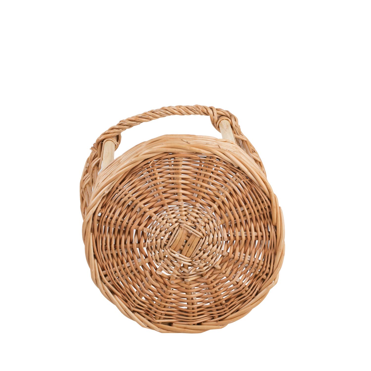 e-Wicker24 Chariot,huche à pain, présentoir pour baguettes ou pain long,corbeille baguette en osier rond