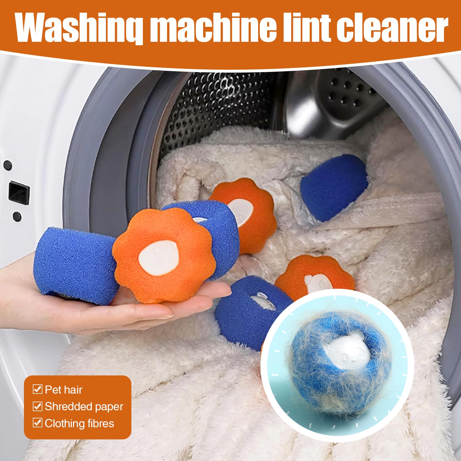 10 Stücke Fusselbälle für Waschmaschine Waschmaschine Haarfänger für Tierhaarentferner Waschmaschine Waschmaschine Wiederverwendbarer Anti Anti-Entfernt Tierhaare - Waschball für Waschmaschine und Tr