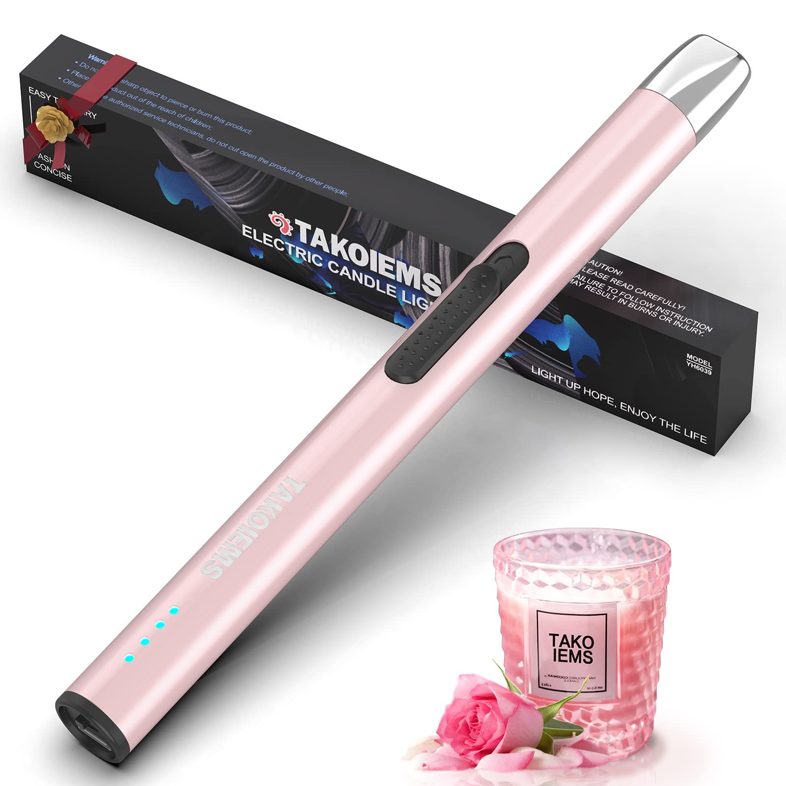 Candle Lighter Electric Updated with LED Battery Display Safety Switch USB Rechargeable Lighter Flameless Windproof Arc Long Lighters