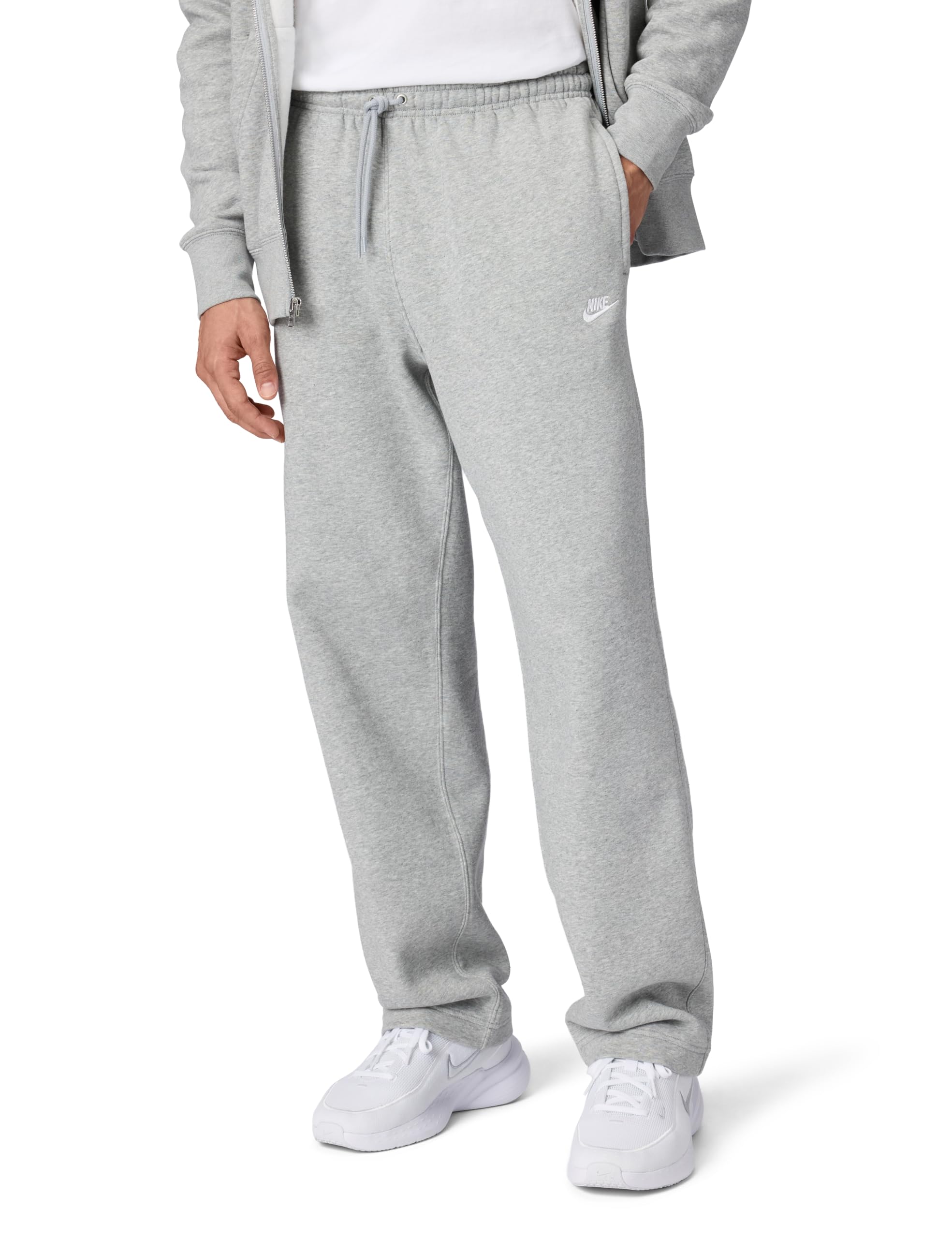 Nike Herren Grau Club Open-Hem Fleece Pants