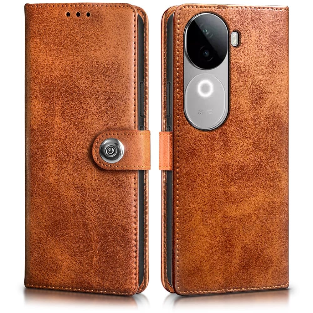 WOW IMAGINE Shock Proof Flip Cover Back Case for iQOO Z9s 5G | Vivo V40e 5G (Magnetic Button Flip Case | Wallet Pockets & Stand | Leather Finish | Alder Brown) (B0DGTX36XZ) Amazon Price History, Amazon Price Tracker