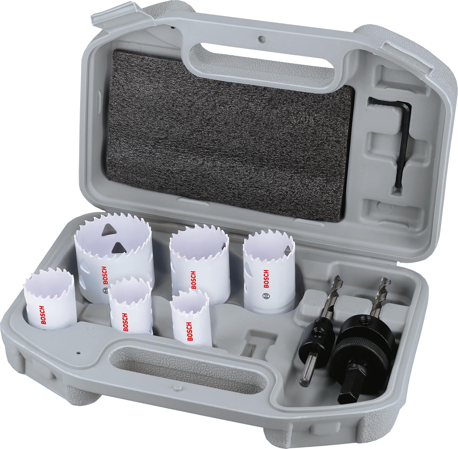 Bosch 9x Set di seghe a tazza Multi Material filettate (per Acciaio, Cartongesso, Ø 24, 27, 32, 35, 40, 52 mm, Professional Accessorio Trapanoi)