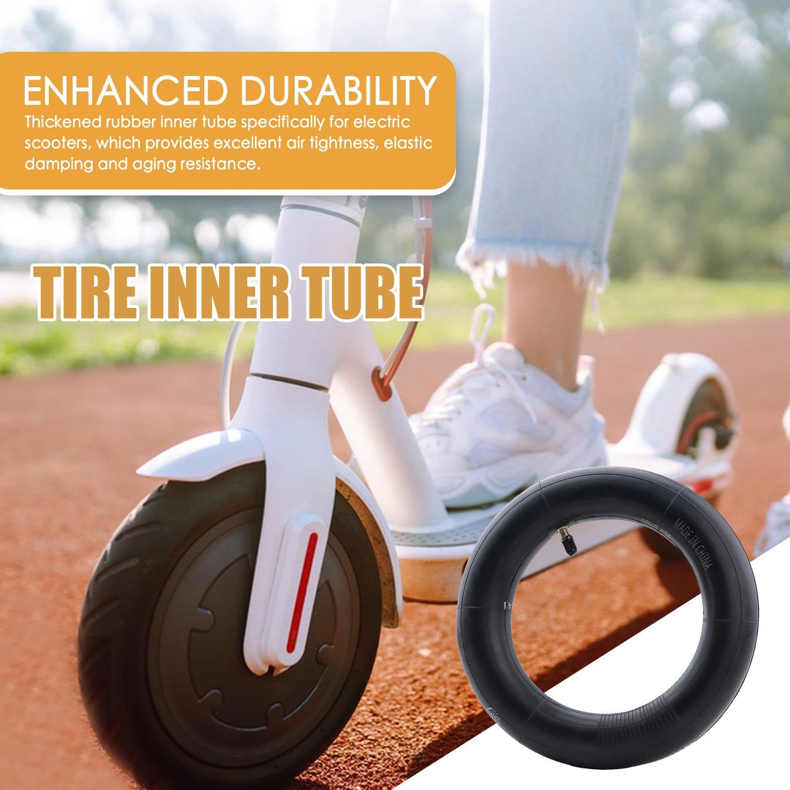 Schlauch 10 X 2,125 Für Elektroroller - Verstärkter Gummischlauch Mit Geradem Ventil