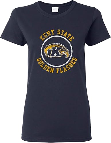 NCAA - Camiseta con logotipo de círculo envejecido, color del equipo para mujer, universidad, universidad