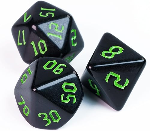 Miniatura 7 de Poludie Juego de dados poliédricos de 7 troqueles DND con una bolsa de dados de cuero, juego de dados D&D para Calabozos y Dragones, RPG, juegos de