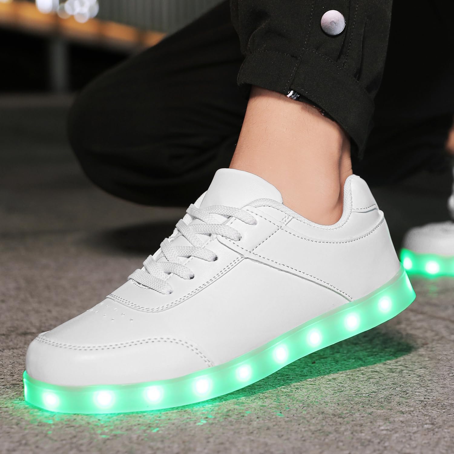 LED Unisex Light Up Shoes High Top Luminous Flashing USB Charging Lace Up Couples Sneakers for Women Men - Image 6