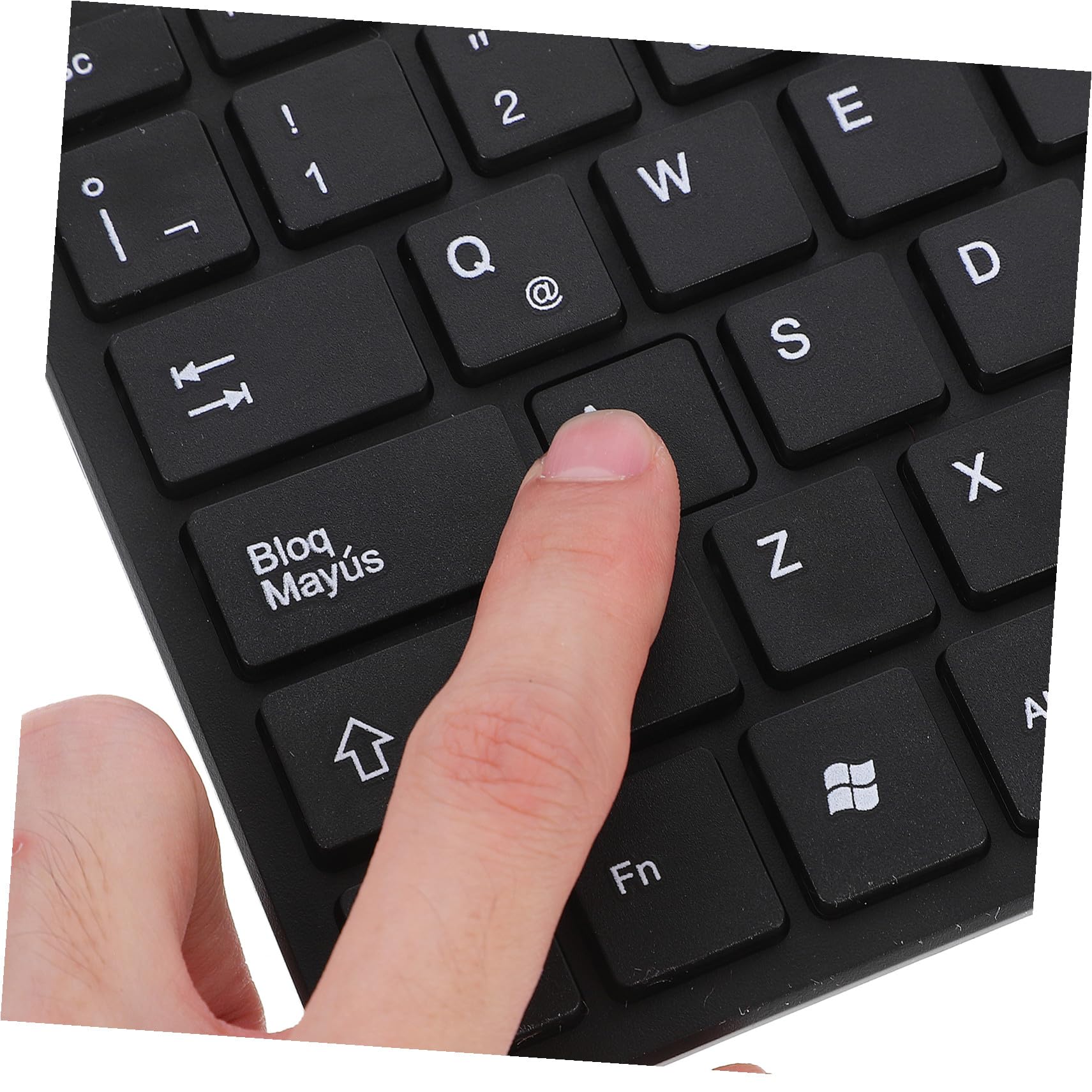 Tastiera Wireless per Computer Layout Spagnolo Latino, Nera