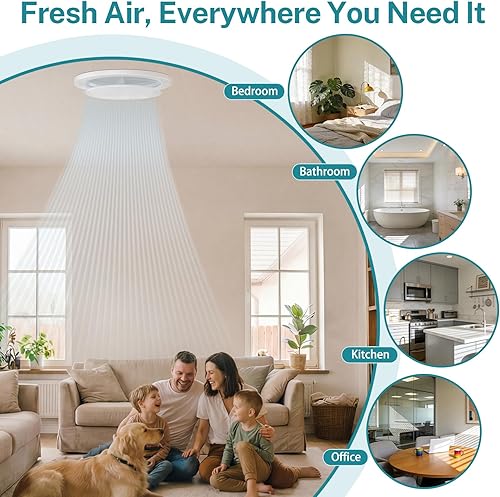 Miniatura 7 de HG Power - Ventilación de 4 pulgadas con panel ajustable y pantalla de malla extraíble, difusor de techo ABS con diseño de clip de bloqueo para