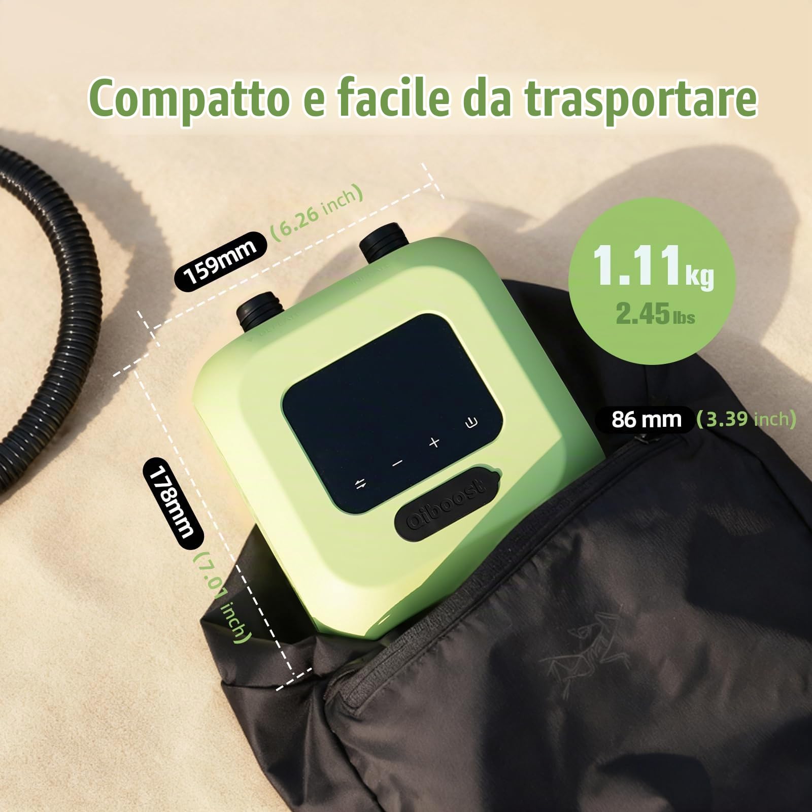 Pompa SUP ricaricabile, 20PSI alta pressione doppio stadio