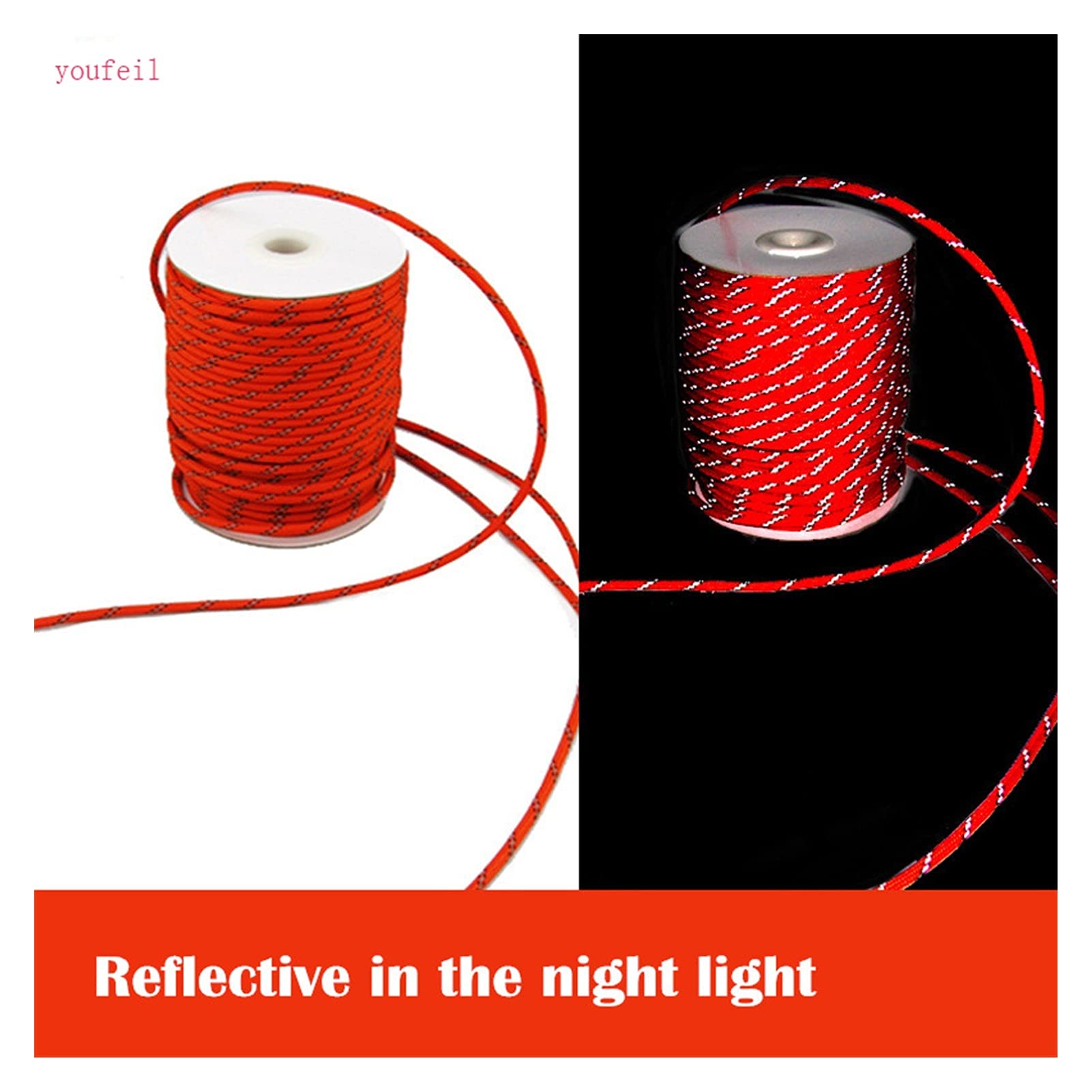 Hochfestes Outdoor Camping 5mm mutiges reflektierendes Zeltseil 20m 30m 50m Multifunktions-Baldachin Winddichte Kabel im Freien Sportkleidung Klettern im Freien. (Color : 20m)
