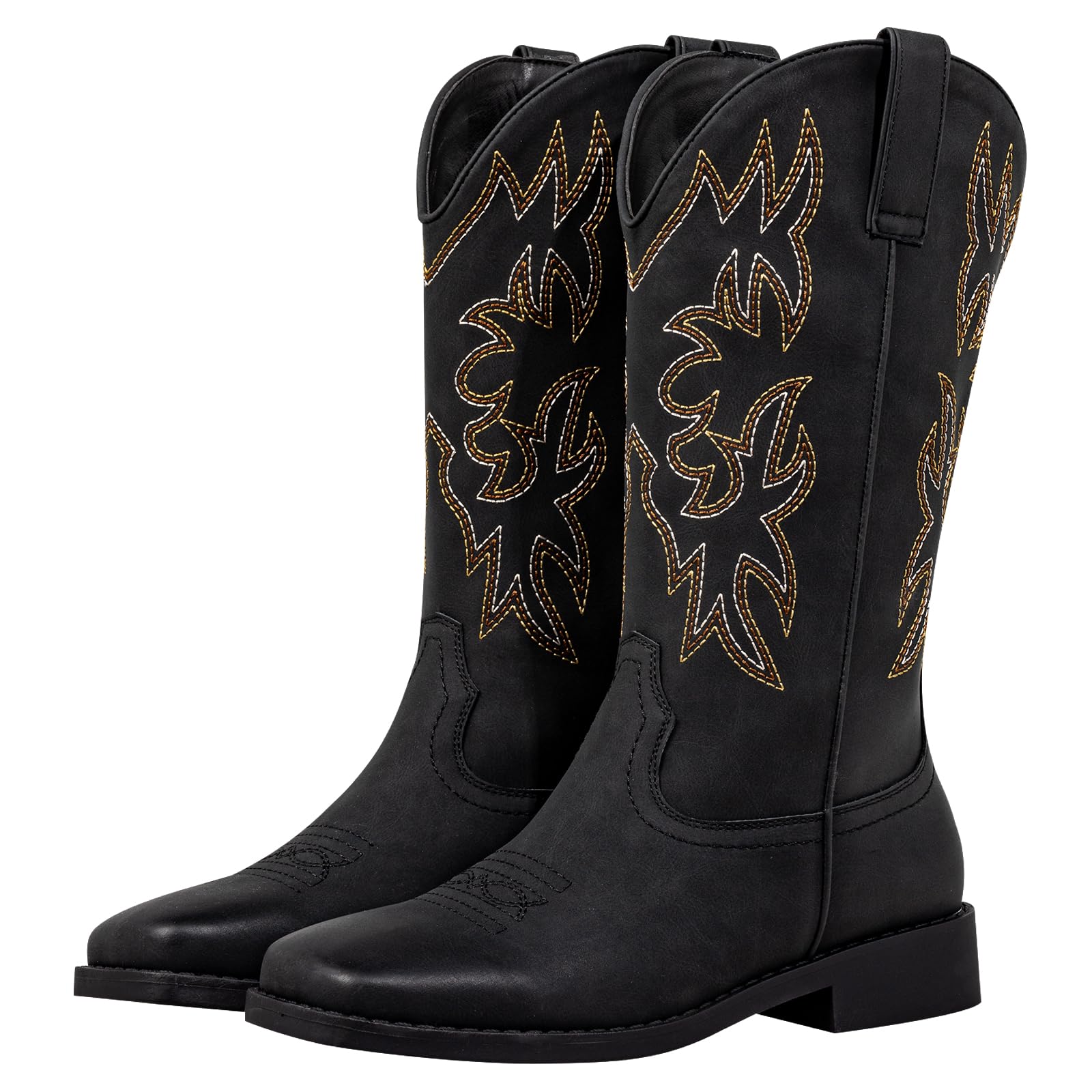 SheSole Wide Width Cowboy Boots for Women Square Toe Cowgirl Boots Wide Calf
