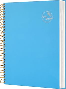Yoment Spiral Notebook College Rule Hard Cover Notebook 8.5x11 Subject Notebook 3-Hole Punched Paper 200 Pages A4 Large Notebooks for Note Taking for School Office Work Meeting, Blue