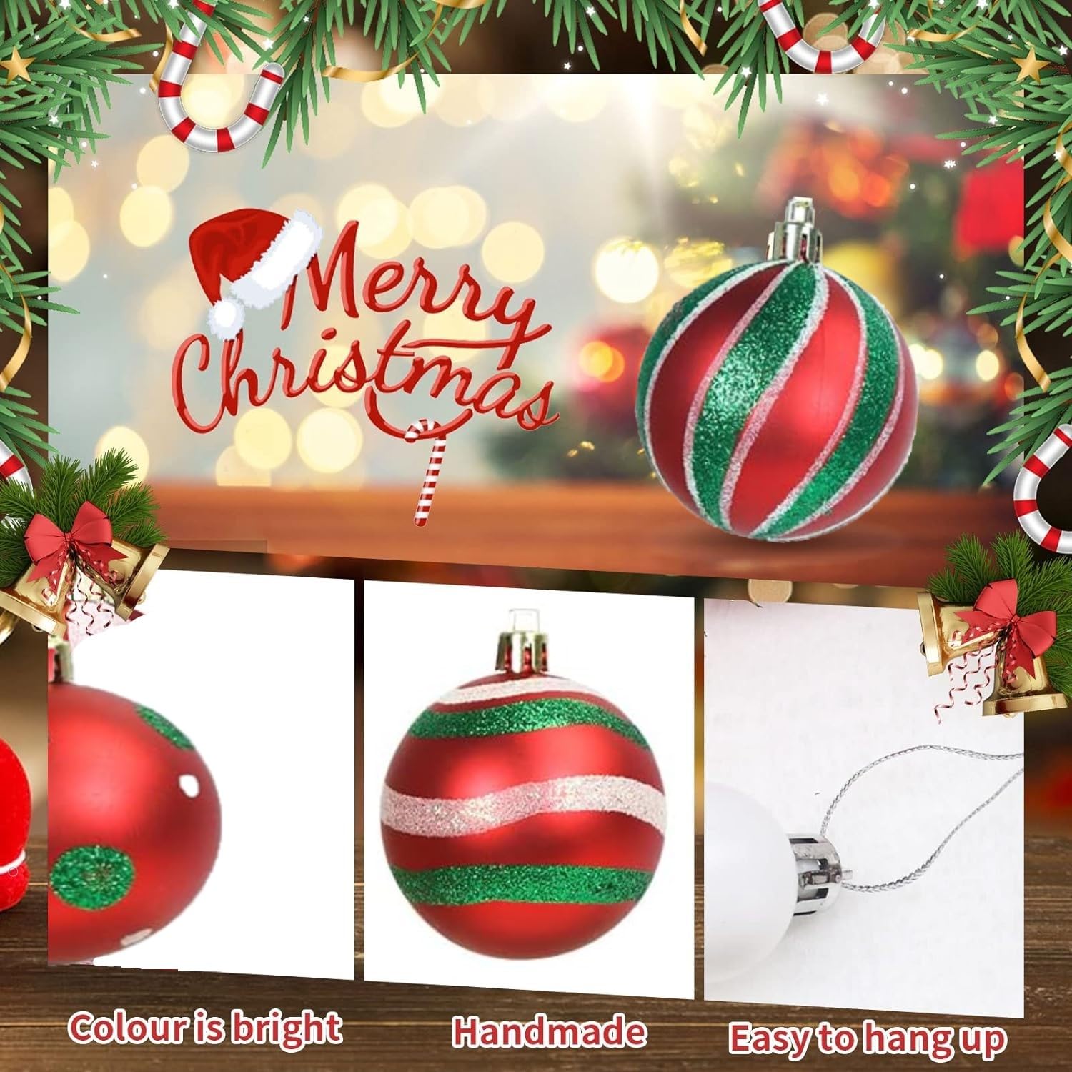 LATERN 24Pcs Christmas Baubles - Image 2