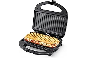 Panini Press Sandwich Maker by MONXOOK - Black 8.5" Electric Griddle