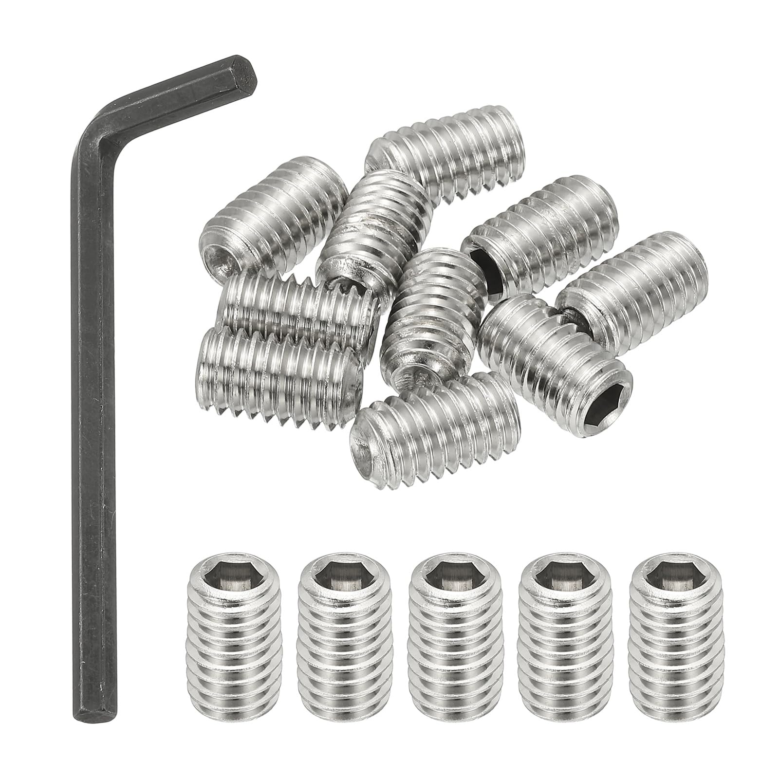 PATIKIL 3/8-16x5/8" Internal Hex Socket Set Grub Screws