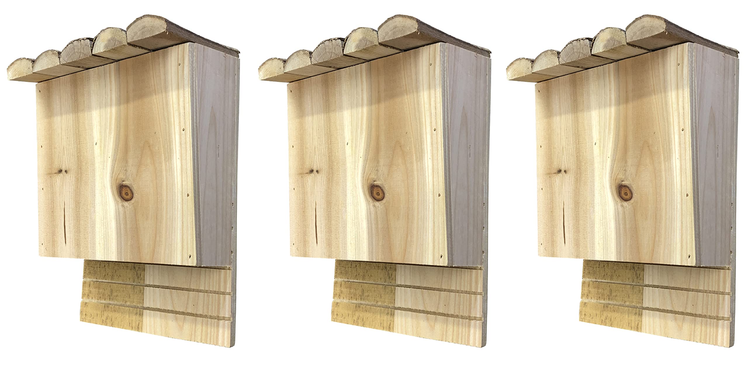 Selections Large Wooden Bat Roosting Nesting Box Wildlife Habitat Shelter - Pack of 3