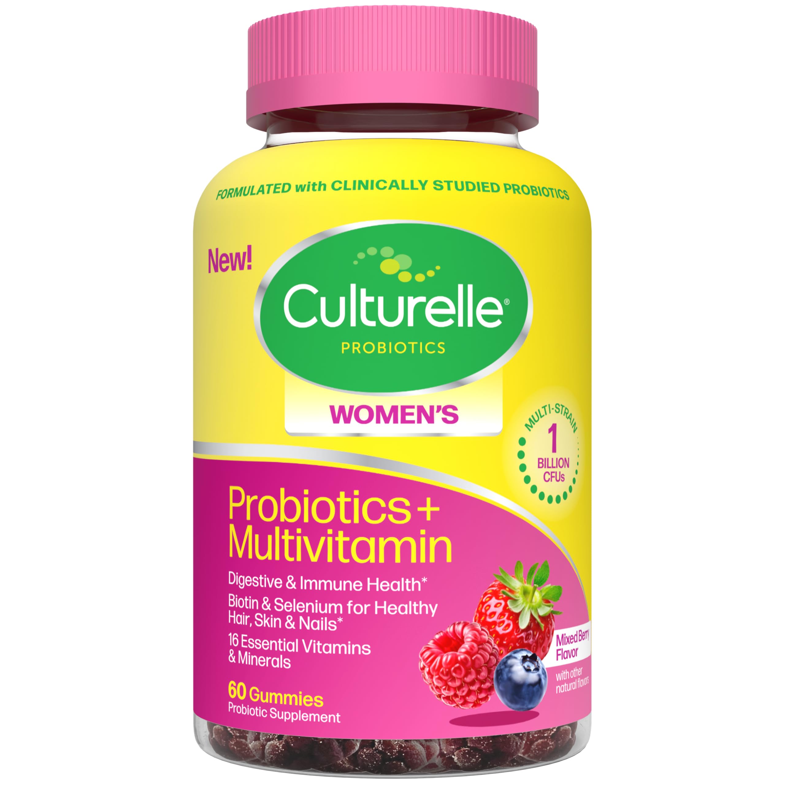 Culturelle Womens Probiotic + Multivitamin Gummies, Mixed Berry, 60 Ct