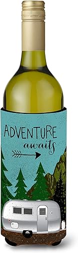 Caroline's Treasures VHA3022LITERK Airstream Camper Adventure Awaits - Botella de vino para botella de vino, funda enfriadora de botellas,