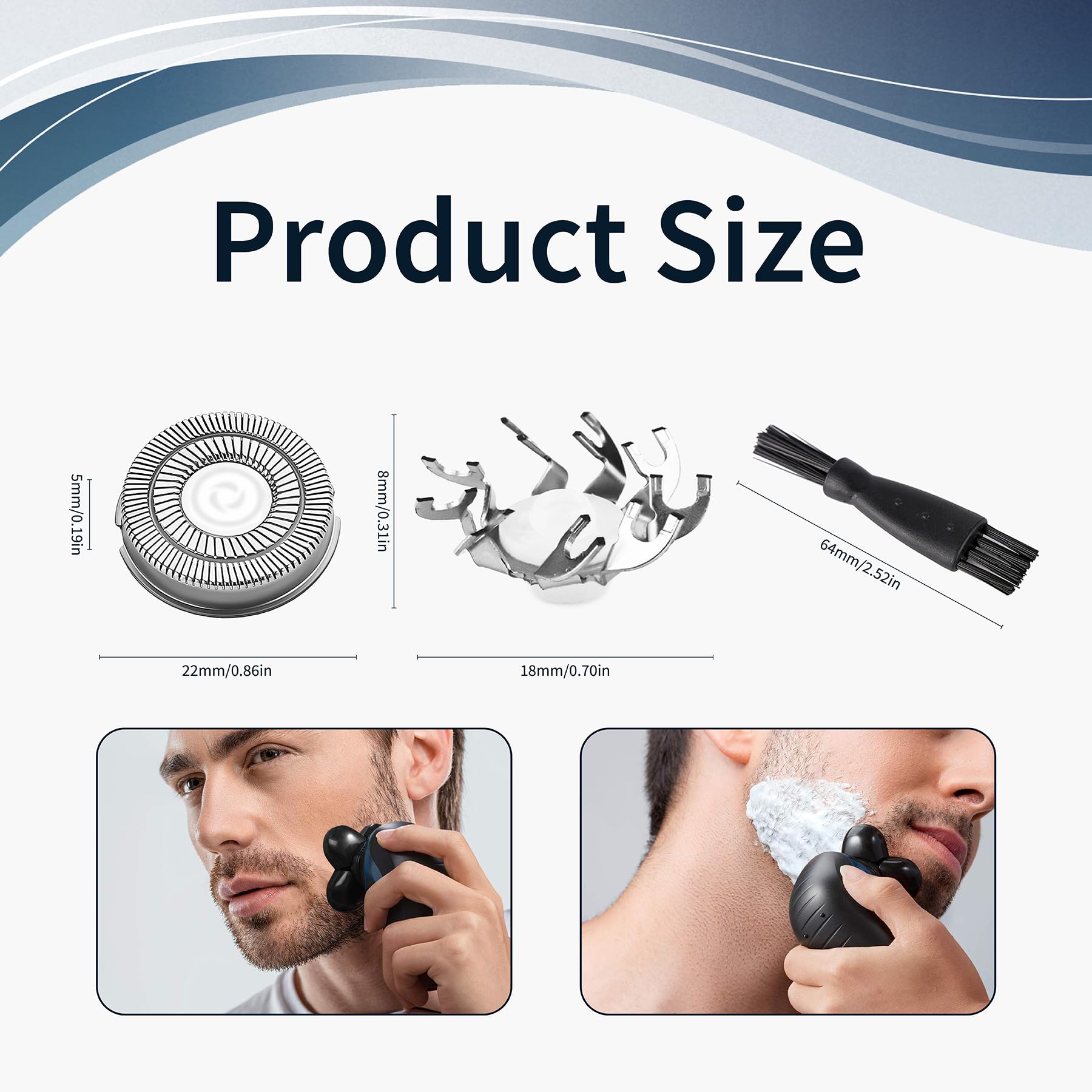 8 Pezzi Teste di Ricambio Lame di Ricambio Testa di Rasatura Compatibile con Pitbull Skull Shaver Rasoio Elettrico Barba Per Rasoio Baldo Uomini