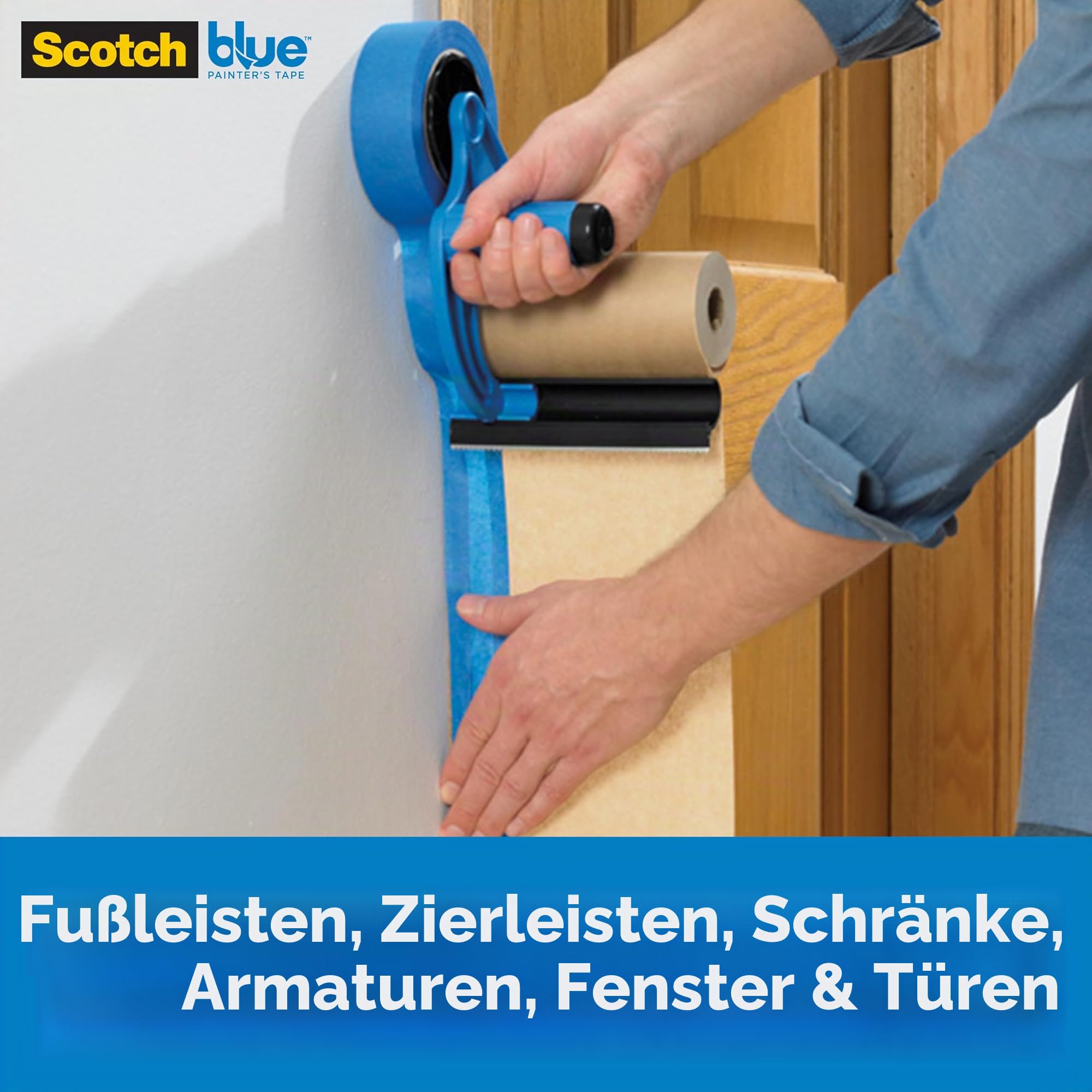 ScotchBlue Abdeckband- und Papierabroller, 1 Handabdeckgerät – geeignet für Maler- und Dekorationsarbeiten