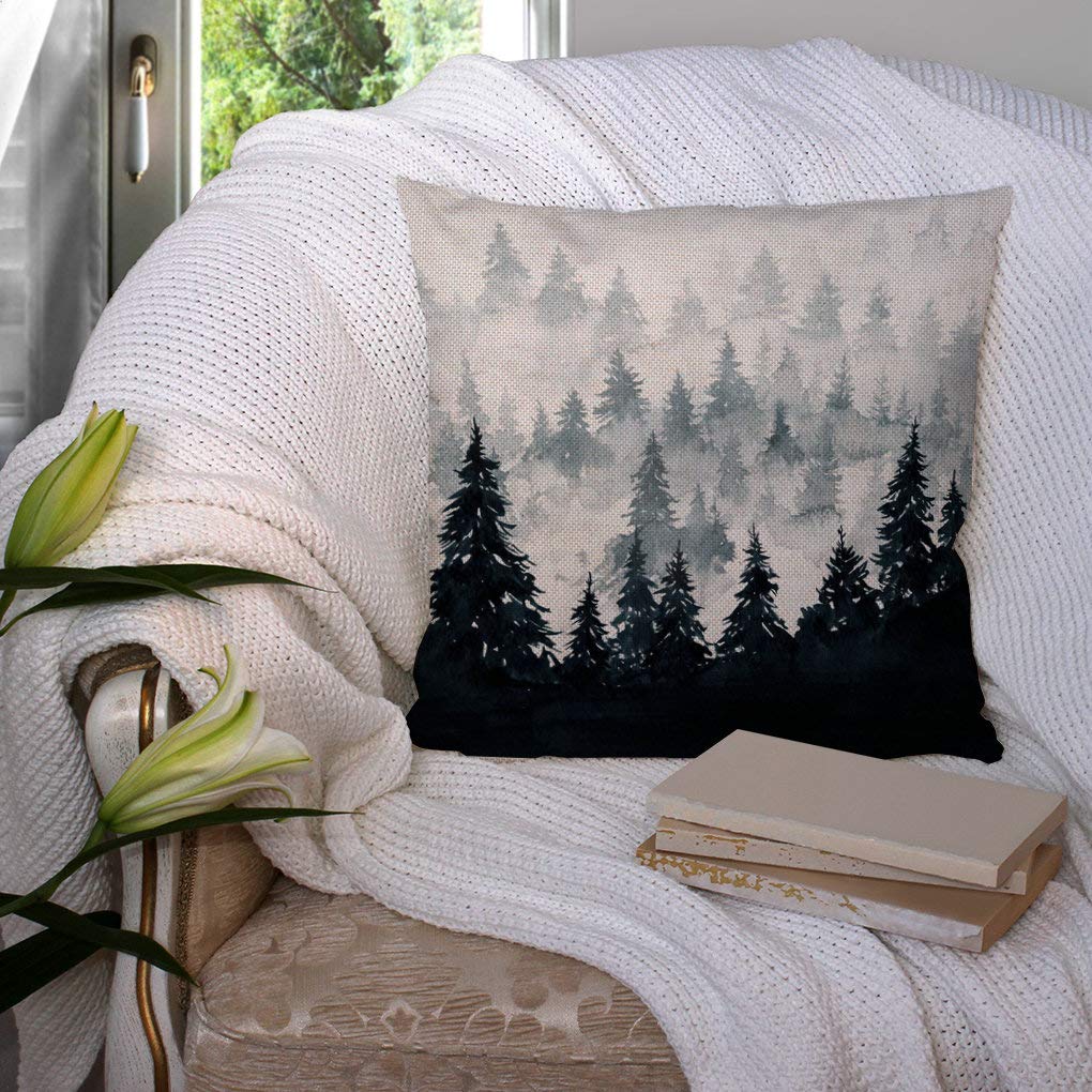 AGAYNA Juego De 2 Fundas De Almohada De árbol Verde Salvia De 20 X 20