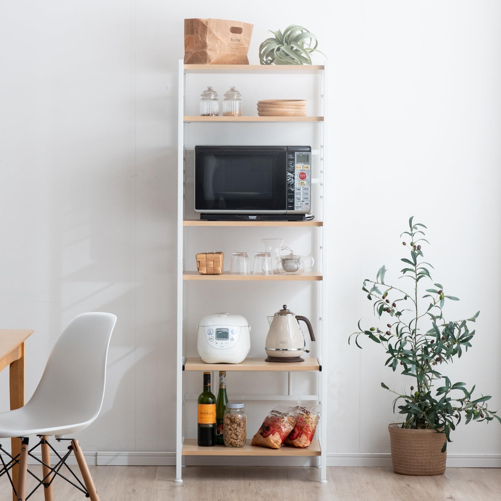 Amazon｜タンスのゲン レンジラック 幅60cm 大型レンジ対応 高さ168.5