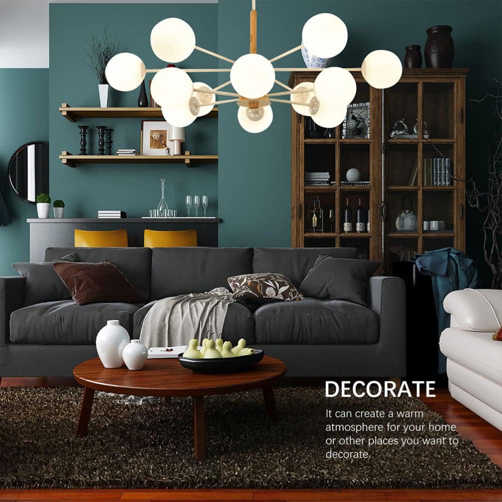 Beaupretty Lamp Shade, White Glass Round Replacement Lampshade G9 10cm Light Cover Decor For Pendant Hanging Wall Lamp