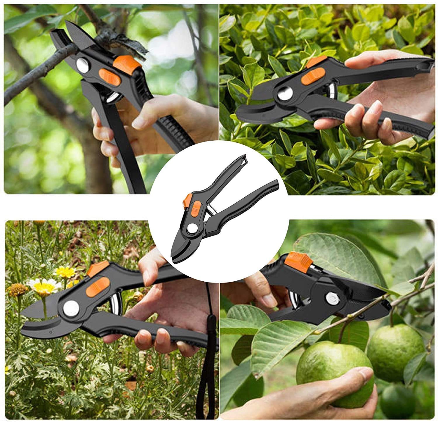 Forbici da Giardino, Forbici da potatura, Forbici da potatura Professionali con Lama affilata in Acciaio SK-5 con Molla di Ricambio, Forbici da Giardino, Cesoie da potatura Leggere