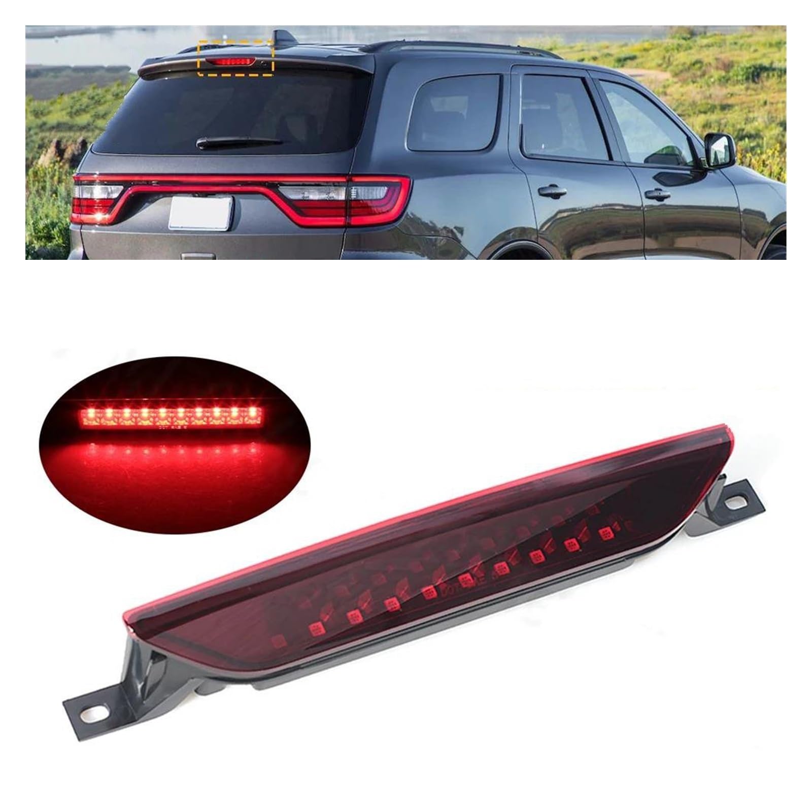 Luce Di Arresto Posteriore LED Freno Posteriore Stop Fanale Posteriore Terza Lampada Freno Guscio Rosso/nero Per Jeep Per Compass/per Grand Per Cherokee Lampada Led Terzo Stop ( Color : Rosso )