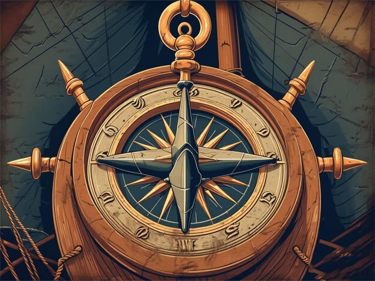 Amazon.co.jp 数字油絵 方位磁針 Paint by Numbers 風景、ペイント バイ ナンバーズ キット 大人用 子供