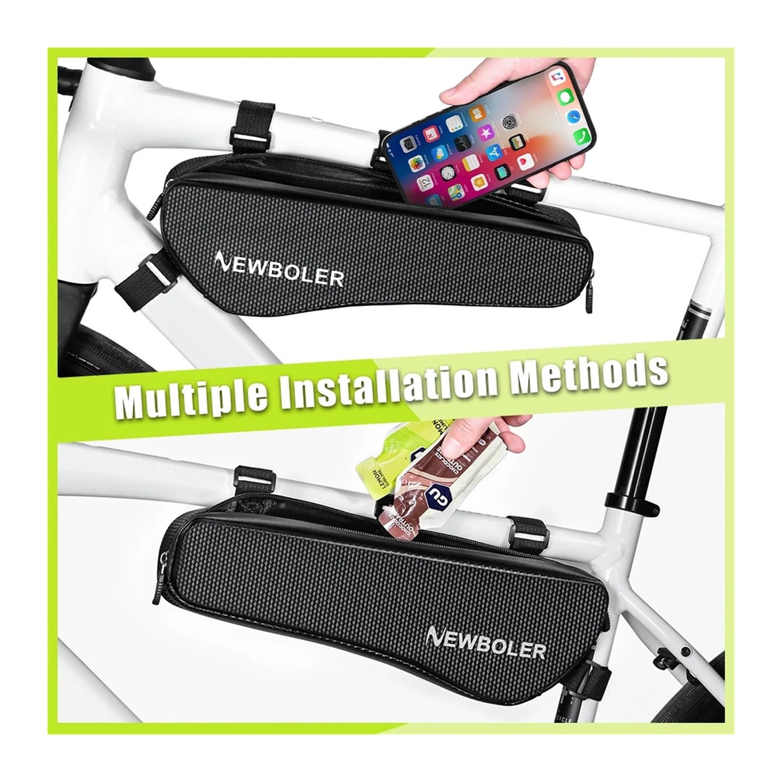 Xi Yu Borsa for tubo con telaio anteriore triangolare for bicicletta con guscio duro EVA da 1,5 litri