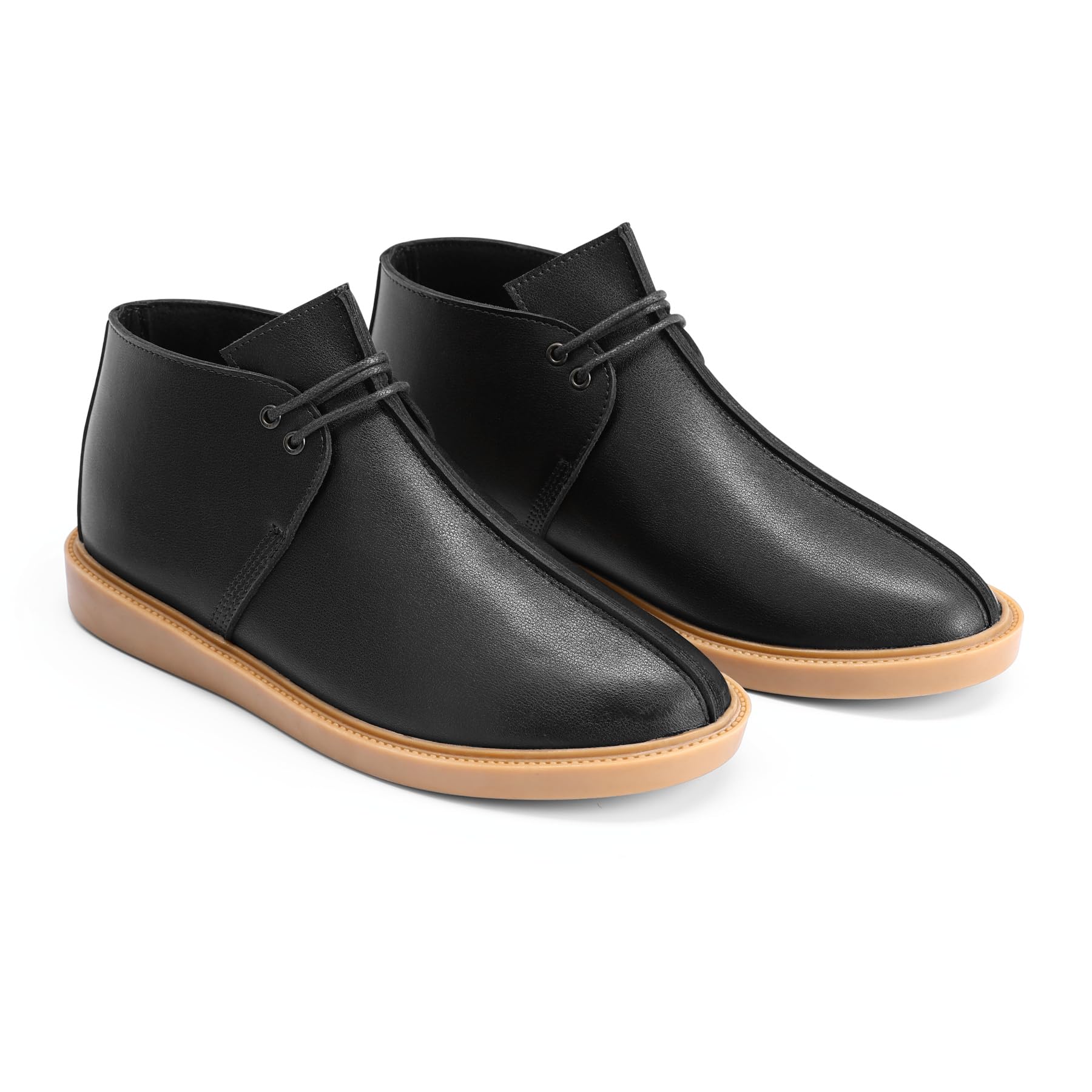 Allthemen Desert Boots Hommes Cuir Casual Chaussures à Lacets à Deux Œillets Casual Bottines Chukka
