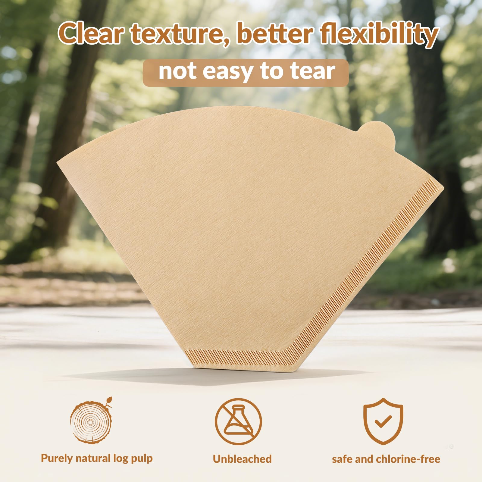 Qukisuma 150 Count #4 Coffee Filters, Number 4 Cone Coffee Paper Filters for Pour Over and Drip Coffee Maker, 8-12 Cups (Unbleached Natural)